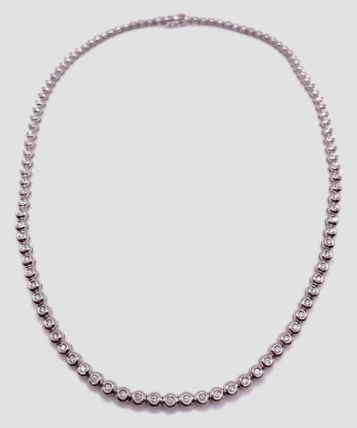 Collana Tennis in oro bianco con diamanti
