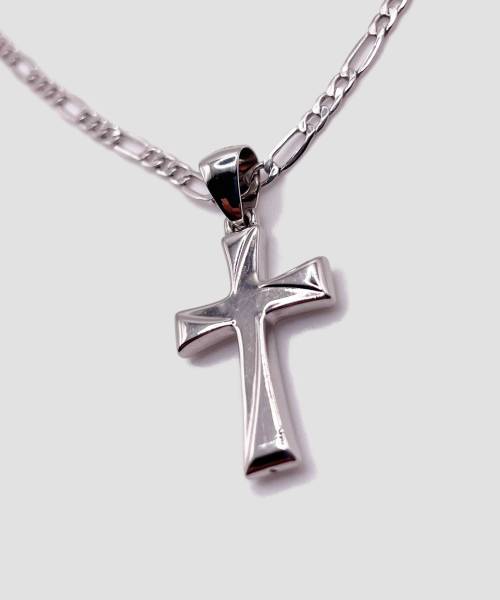 Catenina e Croce Classica in Oro Bianco 18k