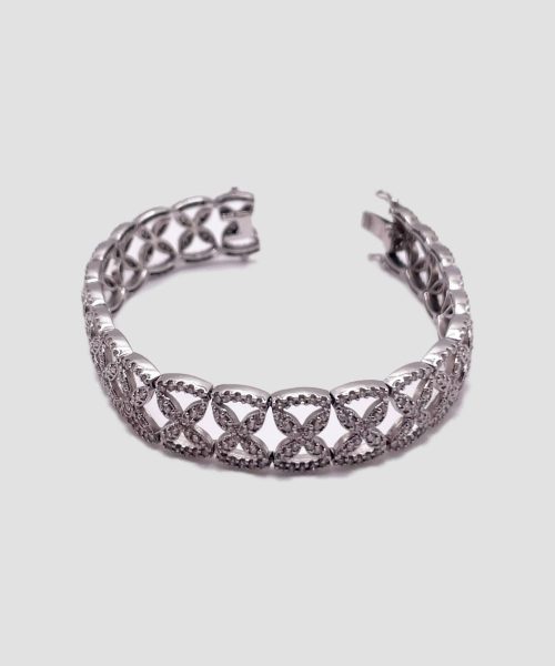 Bracciale in oro bianco 18 carati con diamanti da 10 carati
